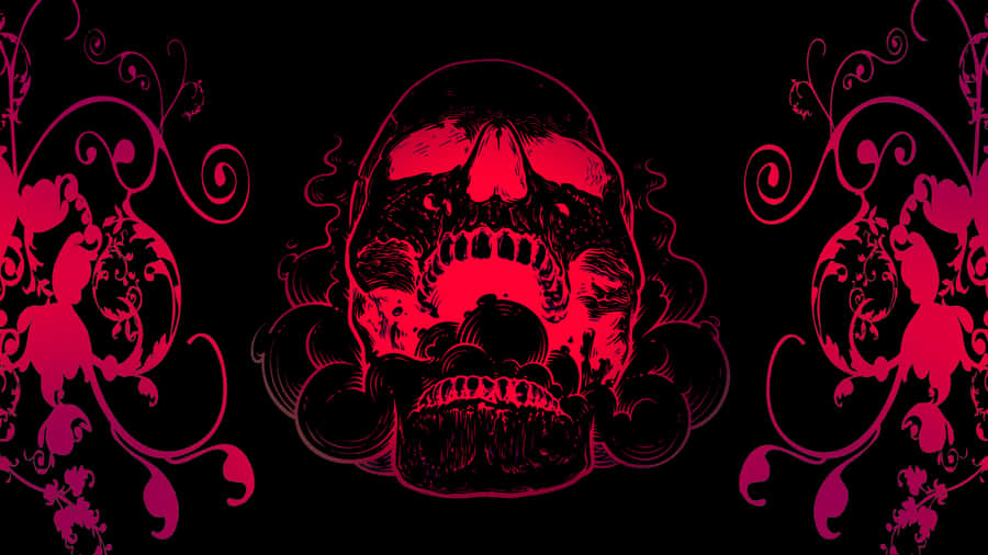 Black Skeleton Pink Decorations Wallpaper