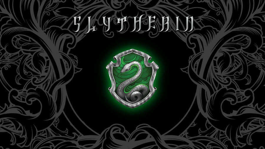 Black Slytherin Logo Waves Wallpaper