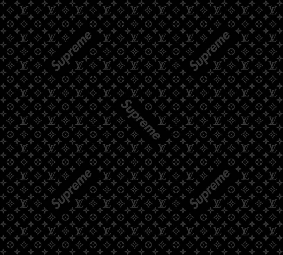 Black Supreme And Louis Vuitton Pattern Wallpaper