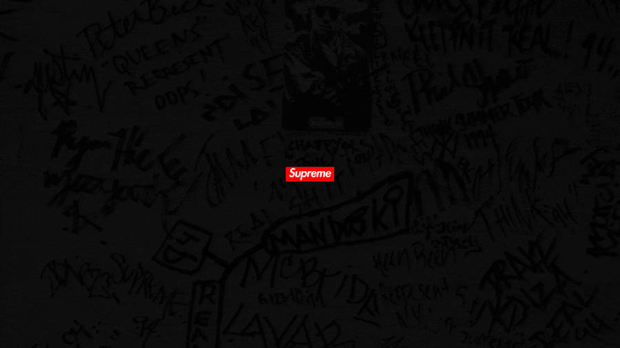Black Supreme Red Logo Wallpaper