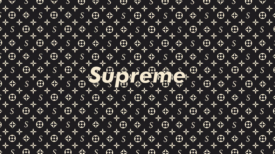 Black Supreme With Classic Monogram Logo Wallpaper