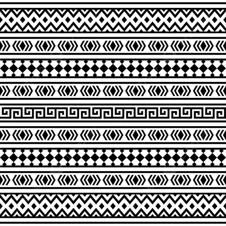 Black White Aztec Patterns Wallpaper