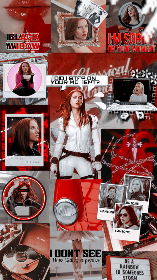 Black Widow Mood Board Wallpaper