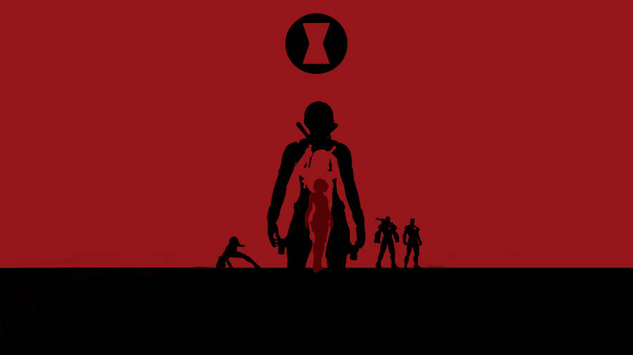 Black Widow Red Minimalist Wallpaper