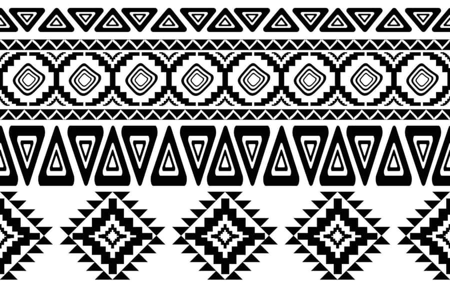 Blackand White African Print Pattern Wallpaper