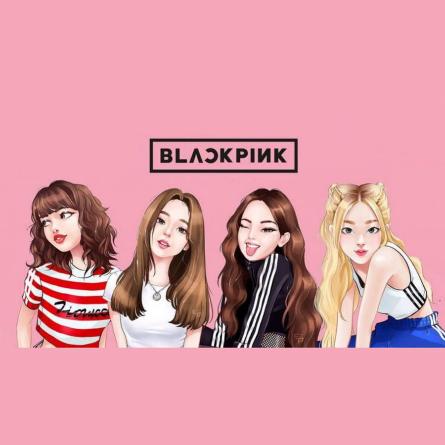 Blackpink Cartoon Sticker Wallpaper