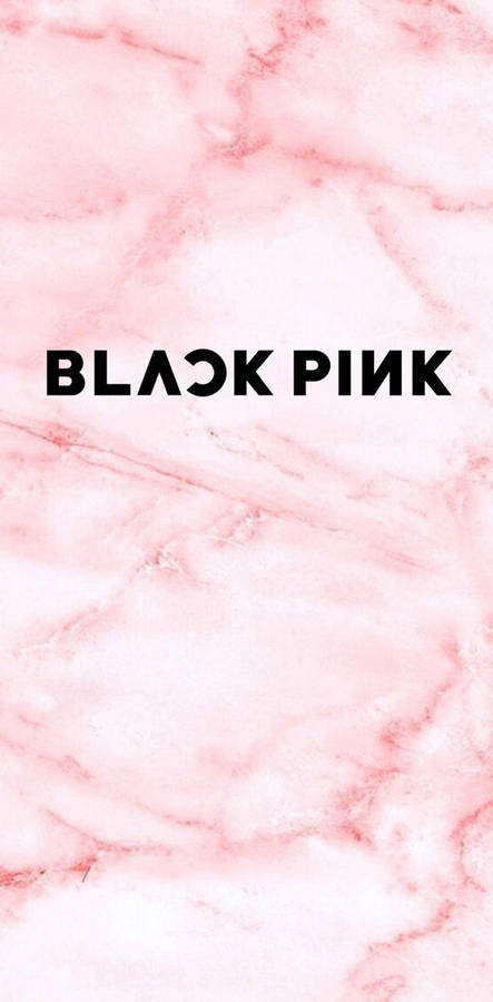 Blackpink Logo Over Pink Marble Background Wallpaper