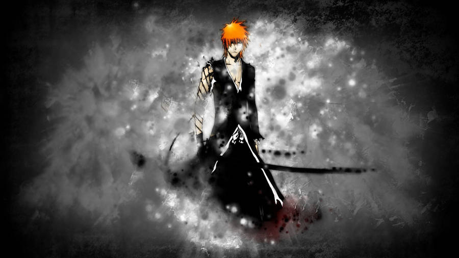 Bleach Ichigo Black Aesthetic Edit Wallpaper