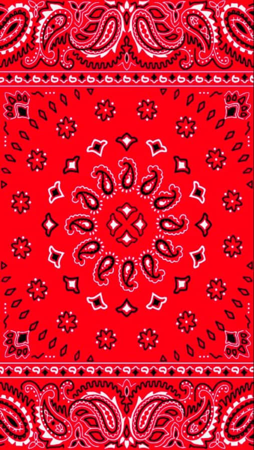 Blood Gang Radial Red Paisley Pattern Wallpaper