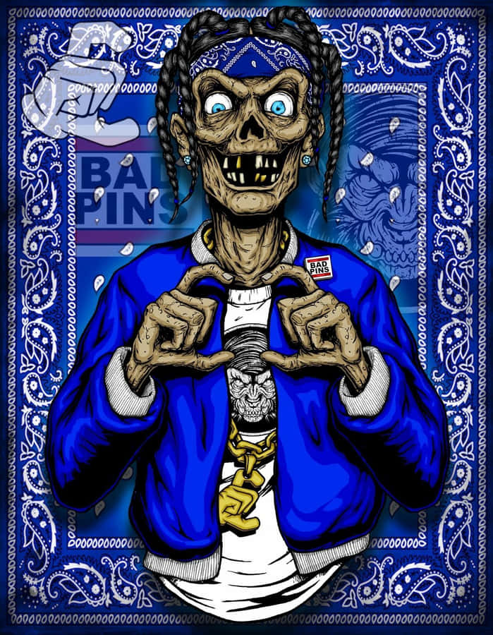 Blue Aesthetic Dope Gangster Wallpaper
