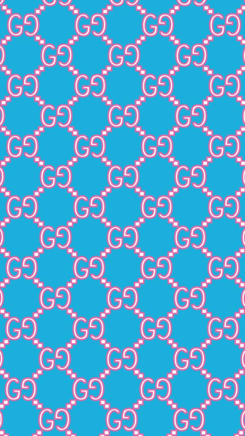 Blue And Pink Gucci Pattern Wallpaper