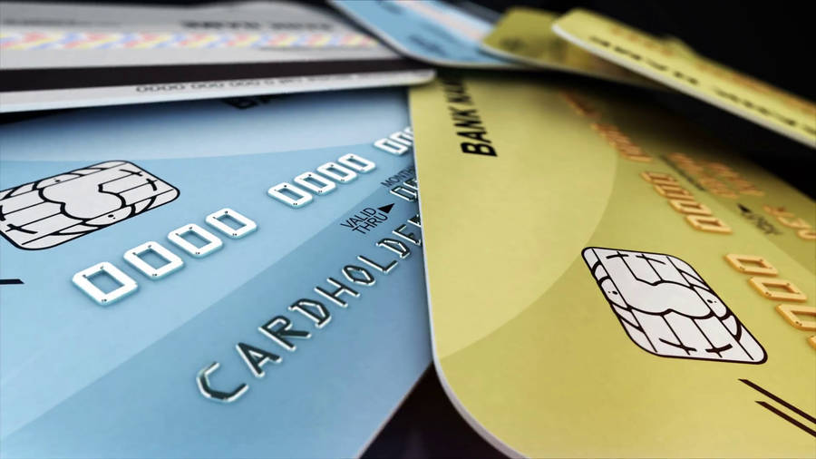 Blue And Yellow Credit Cards Wallpaper