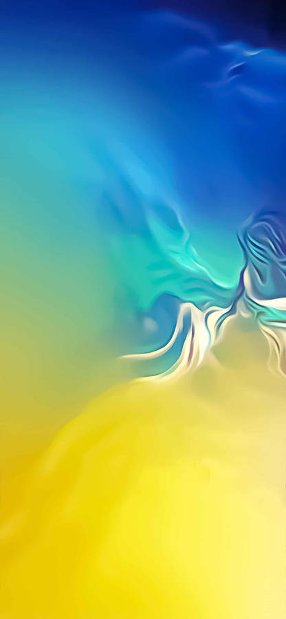 Blue And Yellow Galaxy S10 Wallpaper