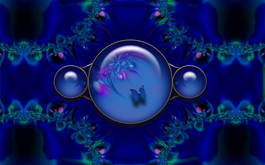 Blue Butterfly Symmetrical Abstract Wallpaper