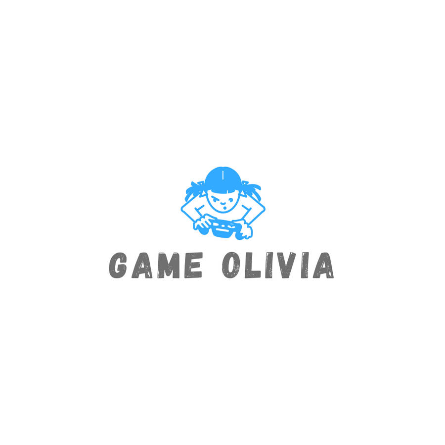 Blue Cartoon Girl Gamer Logo Wallpaper