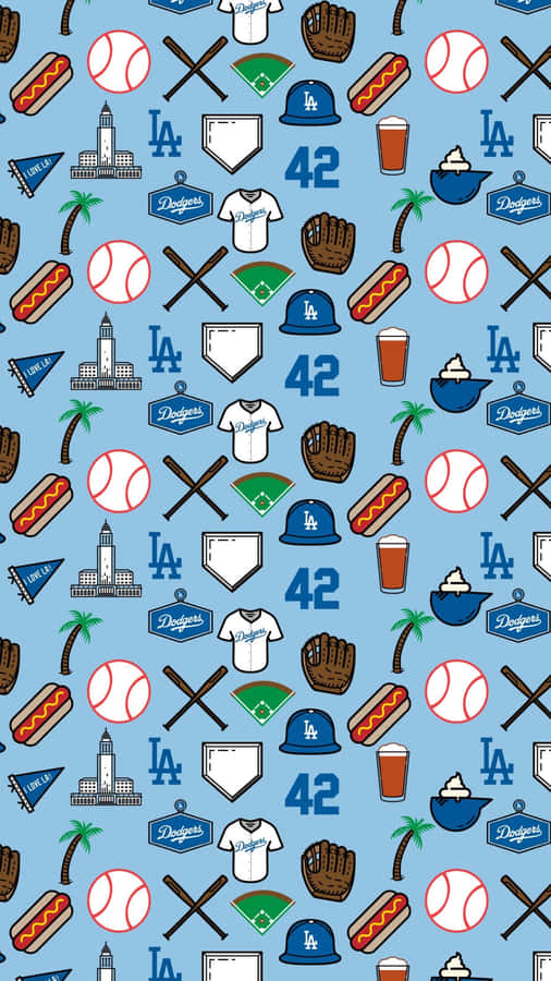 Blue Dodgers Iphone Baseball Icon Wallpaper