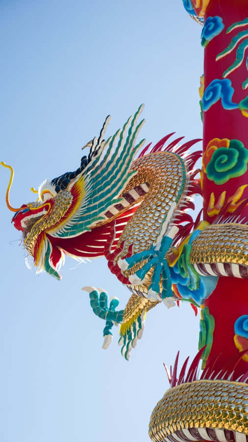 Blue Dragon - Mythical Creature In The Night Sky Wallpaper