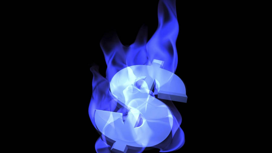 Blue Flames Dollar Wallpaper