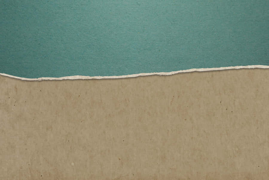 Blue-green Torn Paper Brown Base Wallpaper