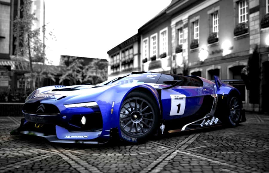 Blue Gt By Citroen Street Racing Car Wallpaper