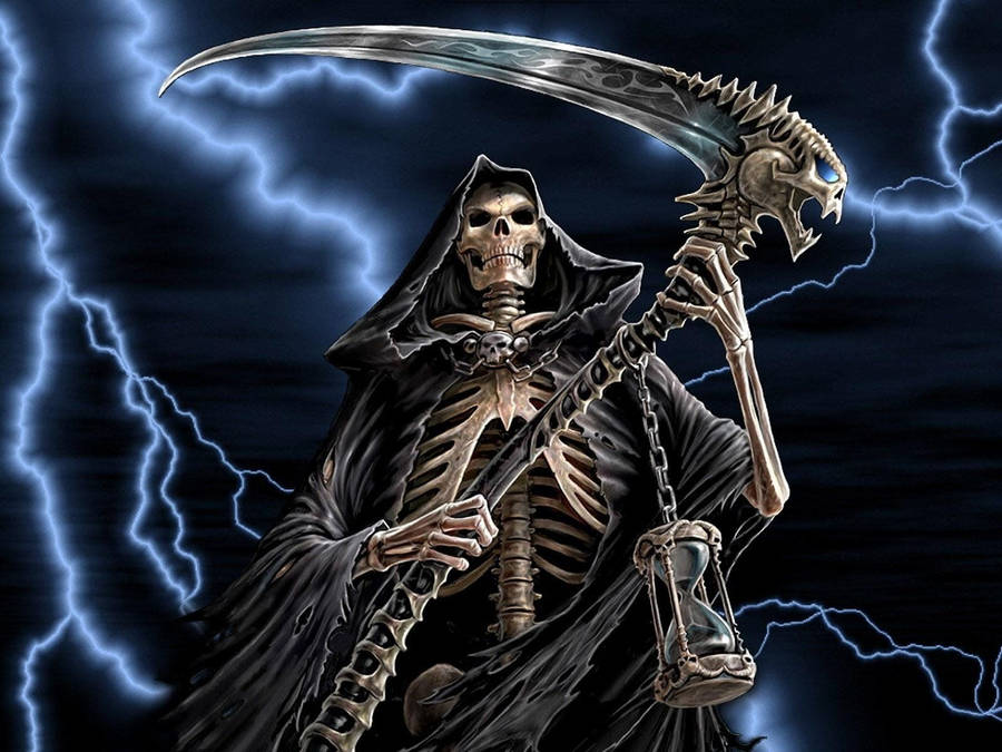 Blue Lightning Grim Reaper Wallpaper