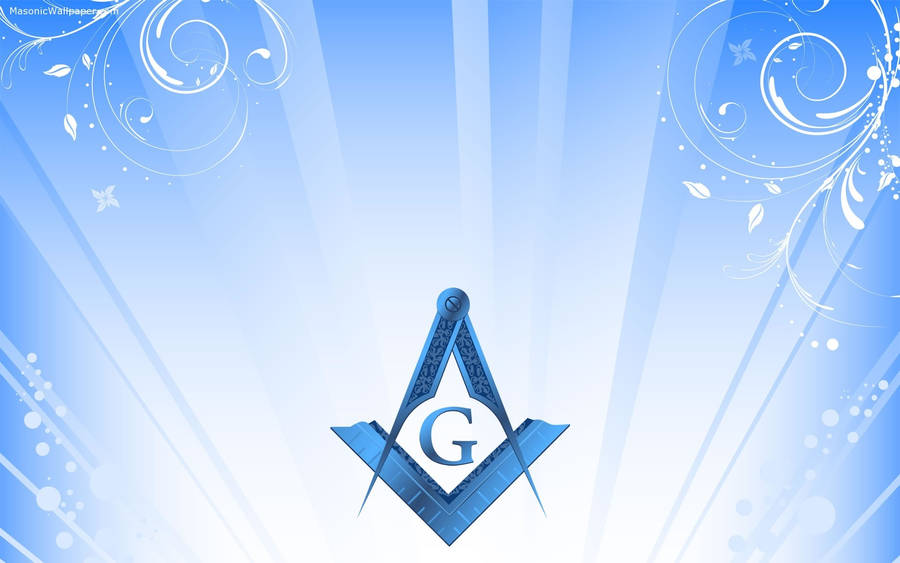 Blue Masonic Logo And Background Wallpaper