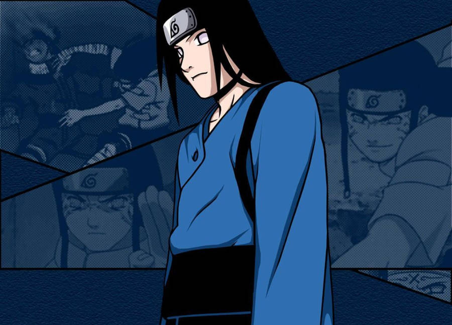 Blue Neji Hyuga Art Wallpaper