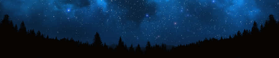 Blue Night Sky Dark Triple Monitor Wallpaper