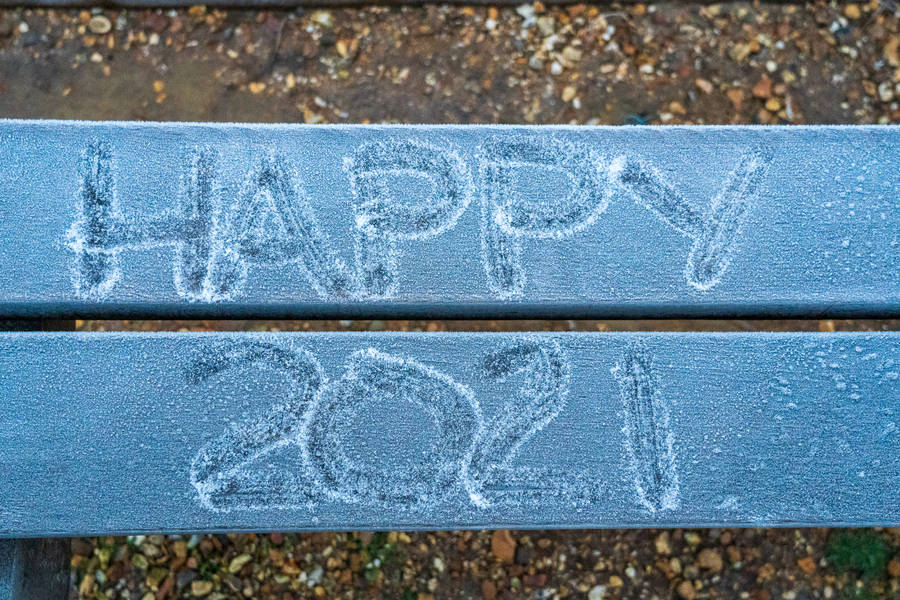 Blue Snow Happy New Year 2021 Wallpaper