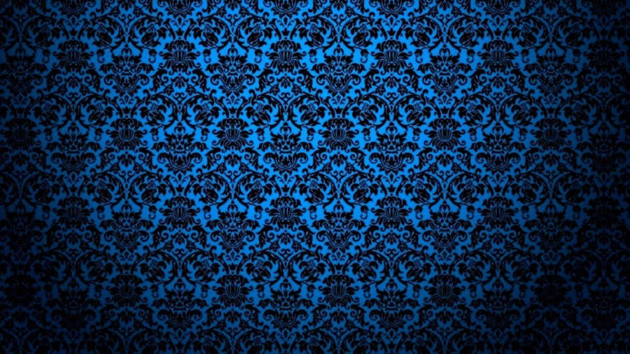 Blue Vintage Abstract Pattern Wallpaper