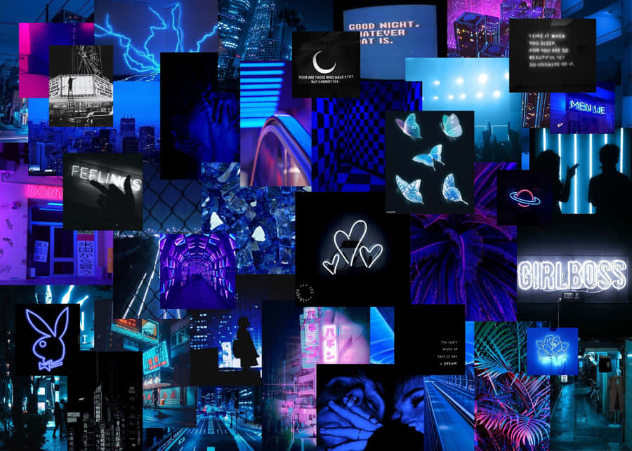 Blue Violet Neon Lights Tumblr Laptop Wallpaper