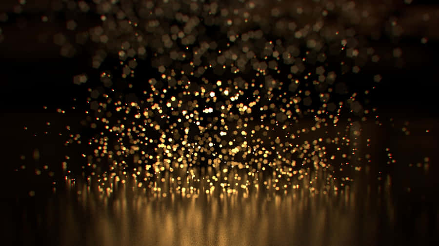 Blurred Black And Gold Glitter Wallpaper