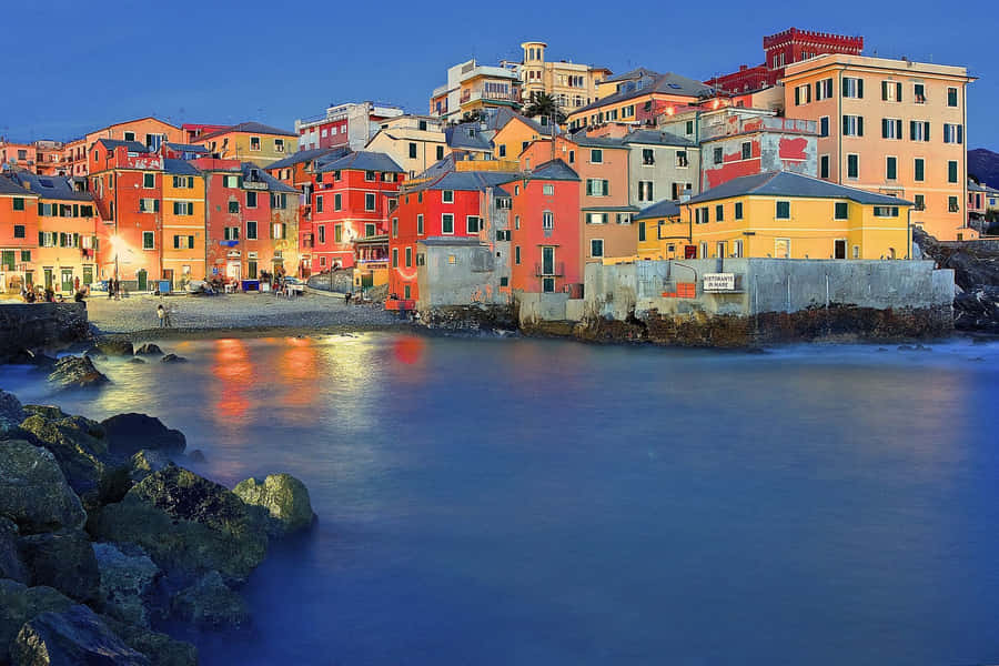 Boccadasse Beach In Portofino Italy Wallpaper