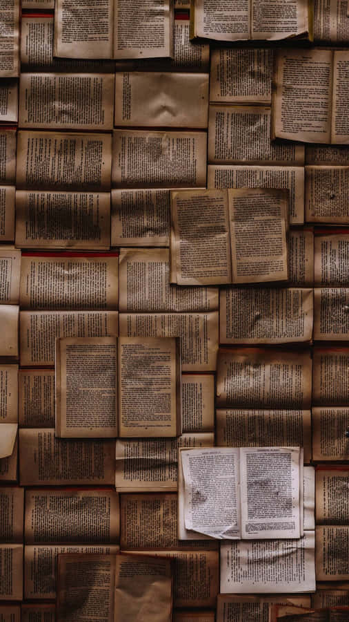 Books Iphone Antiquarian Collection Open Pages Wallpaper