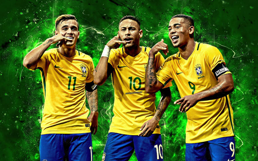 Brazil National Football Team Call Sign Pose Wallpaper