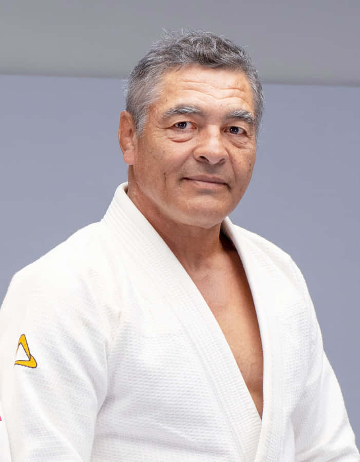Brazilian Martial Arts Master, Rickson Gracie, In A 2021 Candid Portrait. Wallpaper