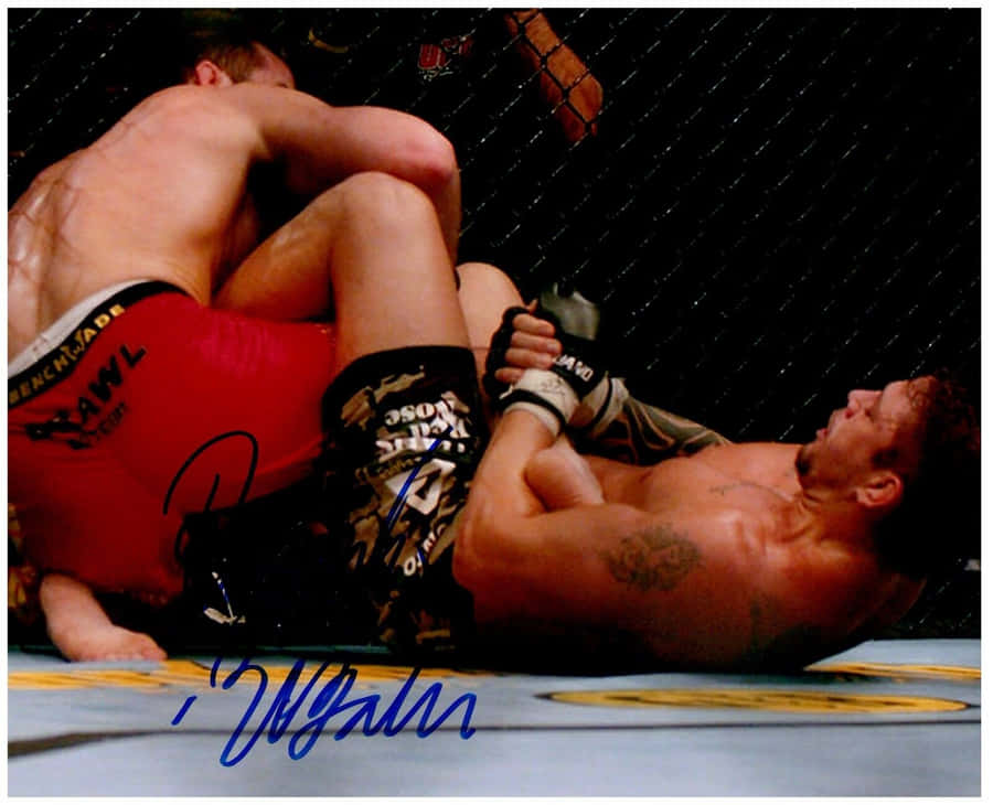 Brazilian Mma And Ufc Fighter Renato Sobral Signed Autograph Wallpaper
