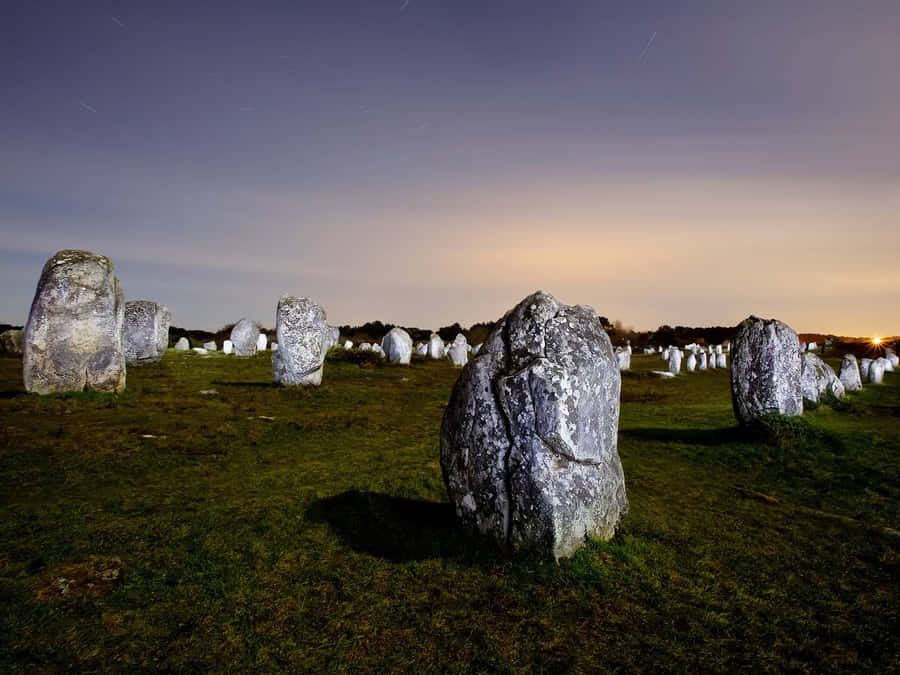 Breathtaking View Of Carnac Megalithic Landscape Wallpaper