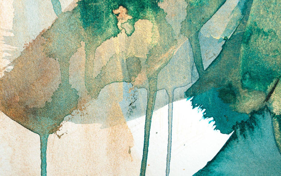 Bright And Vibrant Shades Of Blue And Green Watercolor Wallpaper