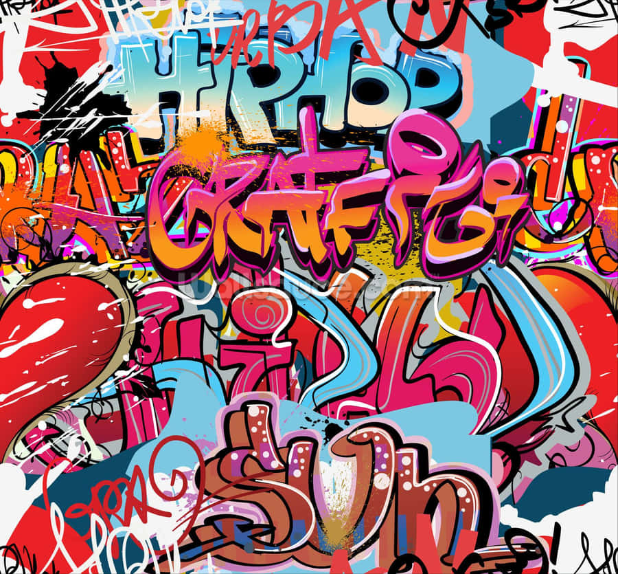 Bright Colored Graffiti Represents The True Art Of Hip Hop Wallpaper