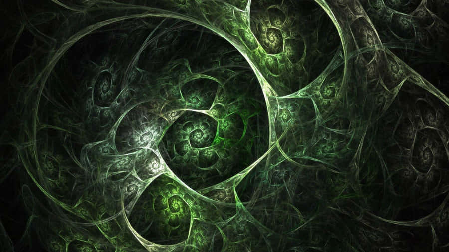 Bright Fractal Shapes Illuminated In The Dark Wallpaper