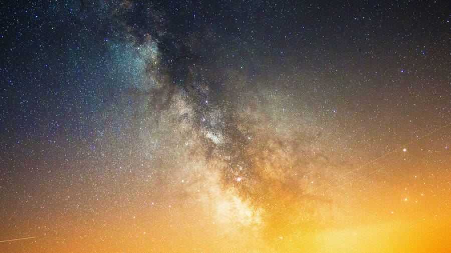 Bright Orange Milky Way Wallpaper