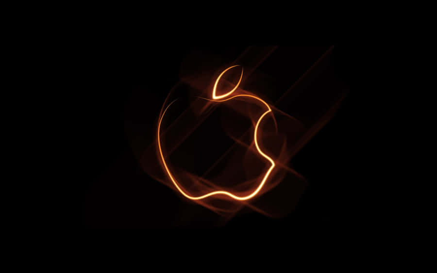 Bright Orange Outline Cool Mac Logo Wallpaper