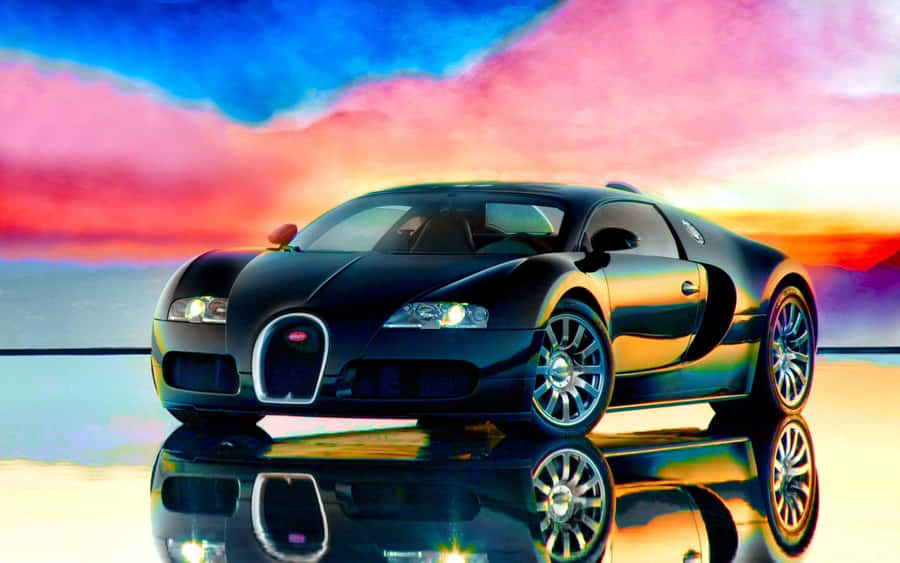 Brighten Up The Night With This Neon Bugatti Wallpaper