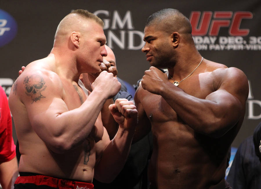 Brock Lesnar Alistair Overeem Face-off Wallpaper