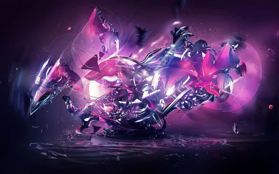 Broken Metallic Purple Dragon Wallpaper