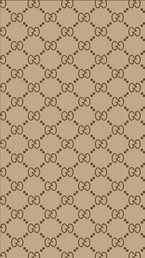 Brown And Beige Gucci Pattern Wallpaper