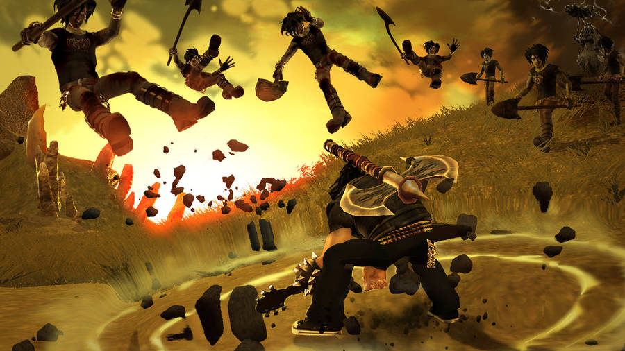 Brutal Legend Eddie Against Gravedigger Wallpaper