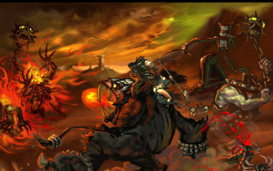 Brutal Legend Eddie Against Monsters Wallpaper