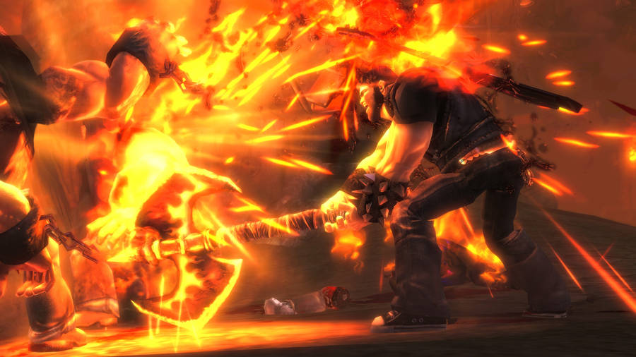 Brutal Legend Eddie Fiery Weapon Wallpaper